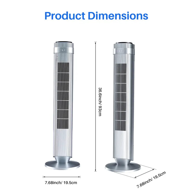 Quiet Tower Fan with Remote, 12H Timer & 64° Oscillation