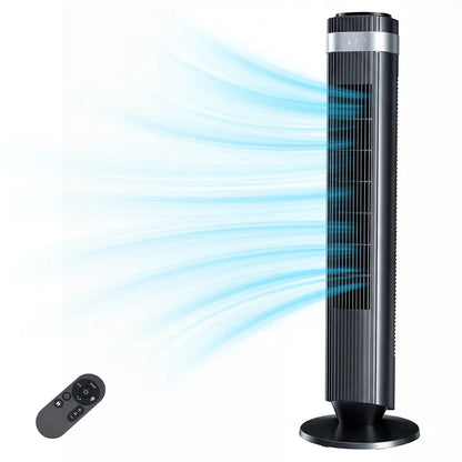 Quiet Tower Fan with Remote, 12H Timer & 64° Oscillation