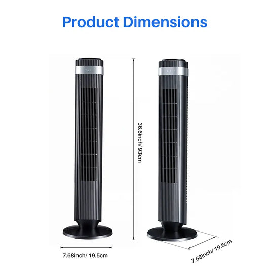 Quiet Tower Fan with Remote, 12H Timer & 64° Oscillation