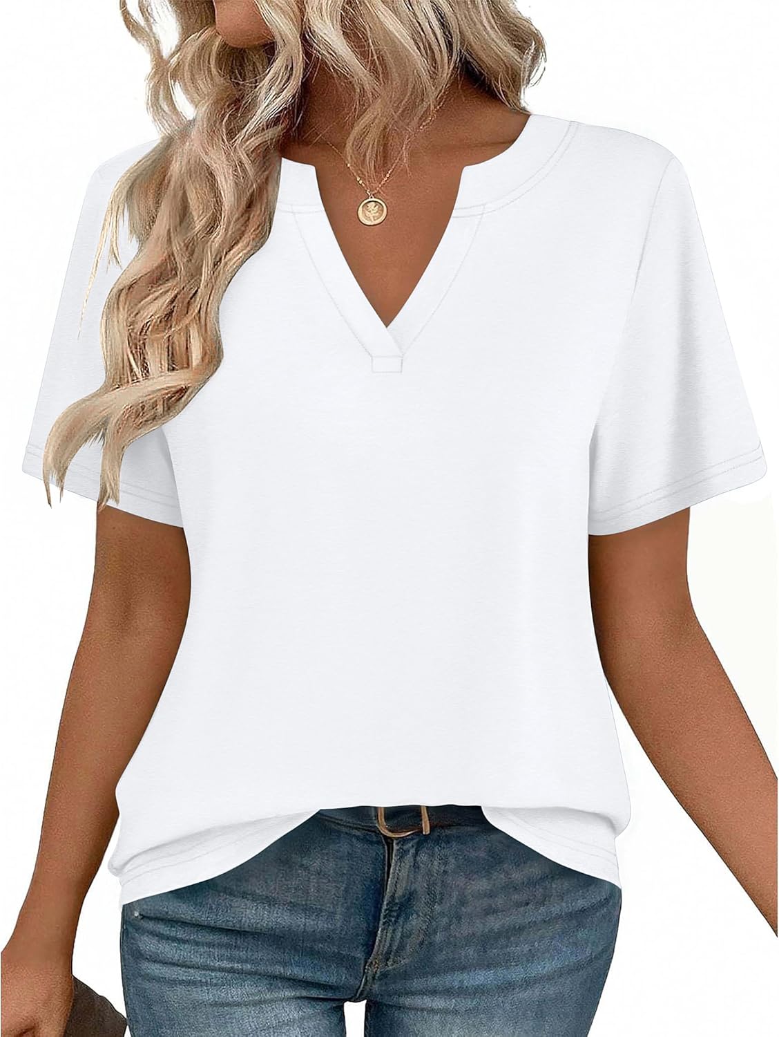 Zeagoo Womens Tops Short Sleeve V Neck Tee Shirts Cute Dressy Casual Clothing Business Work Blouse