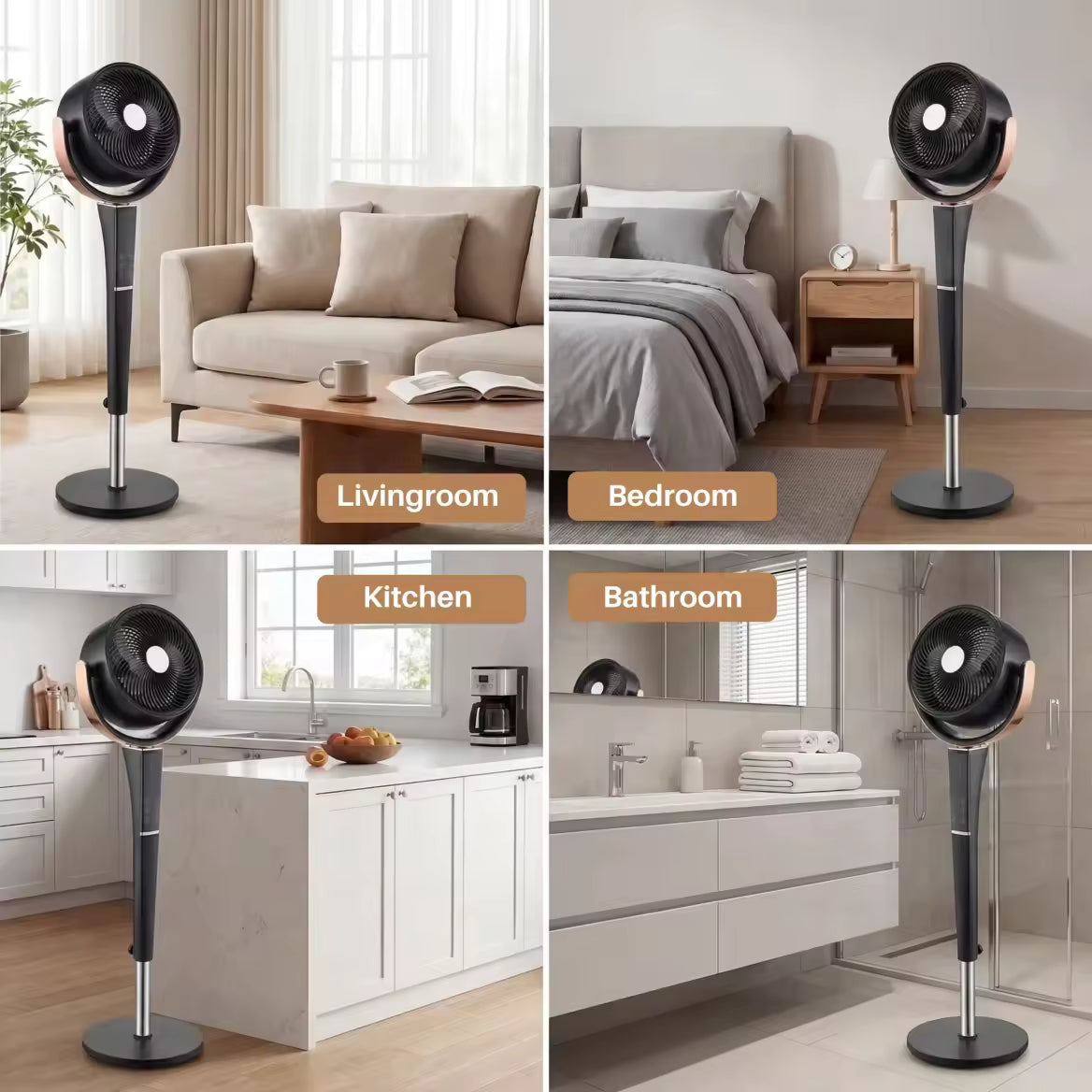 20dB Quiet Pedestal Fan with Remote | 15 Speeds, 5 Modes & LED Night Light