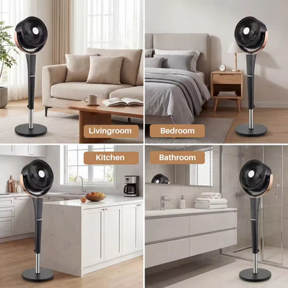 20dB Quiet Pedestal Fan with Remote | 15 Speeds, 5 Modes & LED Night Light