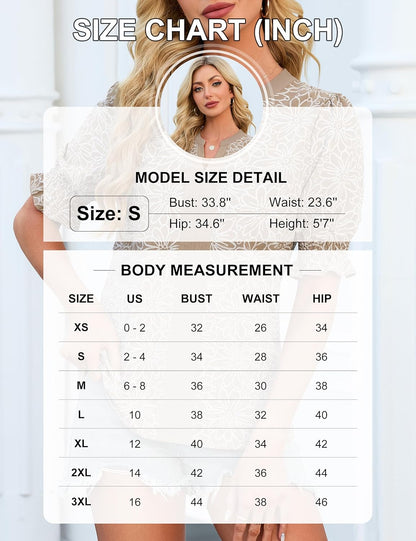 Blooming Jelly Womens Dressy Casual Trendy Blouses Elegant Work Summer Bussiness Tops Floral Puff Sleeve Polyester Shirts (L, Black)