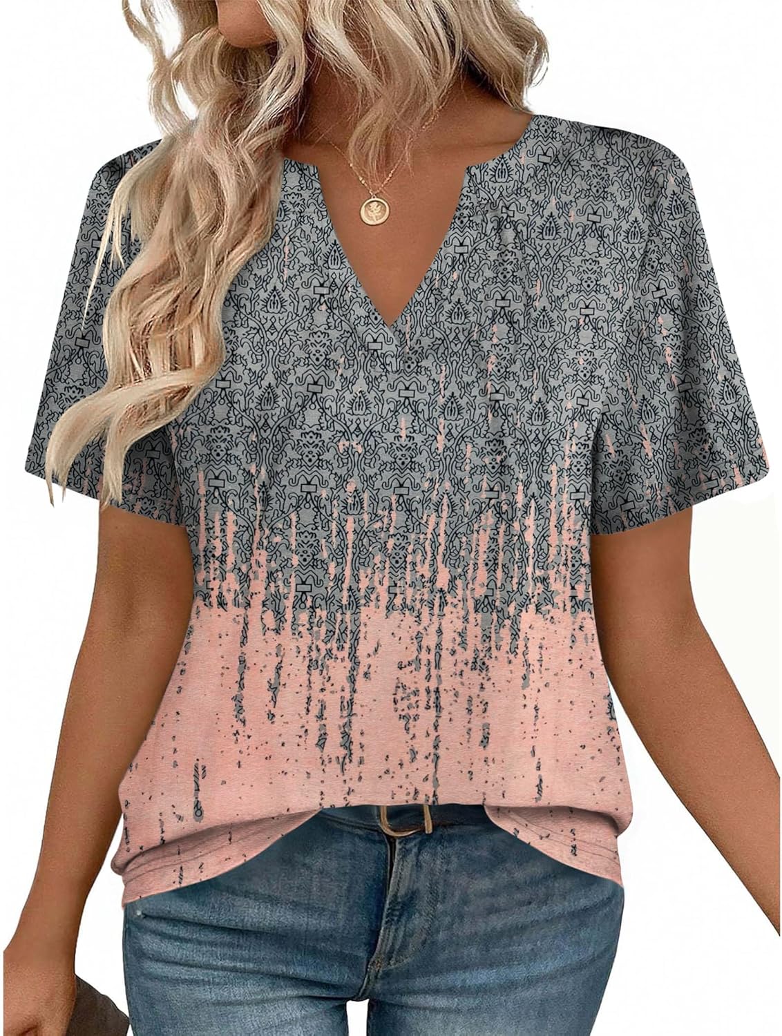 Zeagoo Womens Tops Short Sleeve V Neck Tee Shirts Cute Dressy Casual Clothing Business Work Blouse
