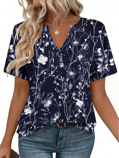 Zeagoo Womens Tops Short Sleeve V Neck Tee Shirts Cute Dressy Casual Clothing Business Work Blouse