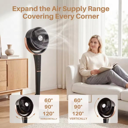 20dB Quiet Pedestal Fan with Remote | 15 Speeds, 5 Modes & LED Night Light