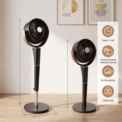 20dB Quiet Pedestal Fan with Remote | 15 Speeds, 5 Modes & LED Night Light